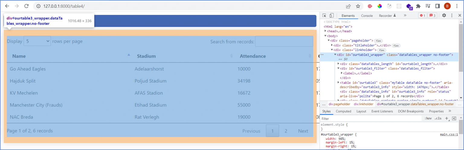 Python Django DataTables: #4 Jquery DataTable Styling – CBI Analytics ...