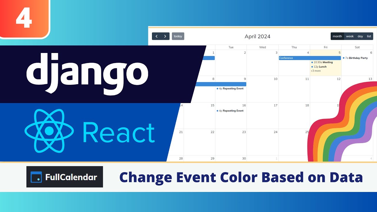 Django React FullCalendar Colors