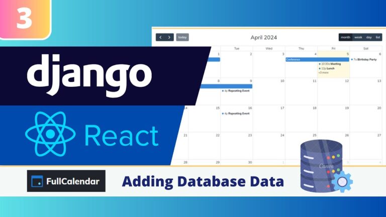 Django React FullCalendar Database data